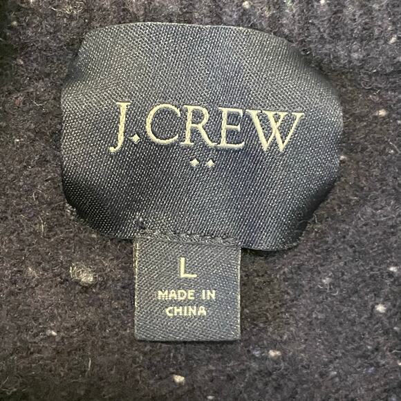 J.Crew L long sleeve cardigan button up lambs wool blue Corpcore elegant cozy - Picture 4 of 7